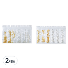 Awesome Jelly 自助美甲 單鍵式 2-174 + C型弧度纖薄款 2-175 美甲飾品套組, 混合顏色, 2套