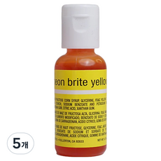 셰프마스터 리쿠아젤 수용성 식용색소 네온브라이트옐로우, 20g, 5개