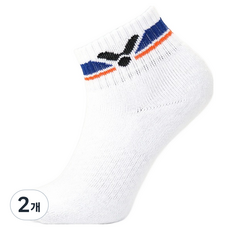 빅터 배드민턴 스포츠 단목양말 VT25CSC205U, White, 2개