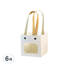 글로리빙 스마일 선물포장 종이가방 입큰 중형, 6개, 화이트