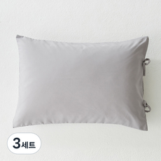 라뽐므 노르빅 호텔 베이직 베개솜 + 베개커버 리본형 세트, 퓨어화이트 + 애쉬그레이, 3세트