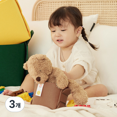 리브맘 접이식 펠트 비비드 수납바구니, 브라운, 3개