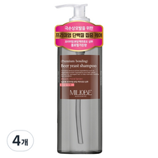 밀로베 프리미엄 본딩 맥주효모 샴푸 플로럴가든향, 500ml, 4개