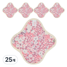 eechae 粉紅花朵棉布衛生棉, 1入, 25個