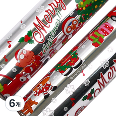 뽀로로 크리스마스 비닐 증착롤 포장지, 실버, 6개