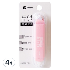 Printec 雙頭修正帶膠帶 CG0504P, 粉紅色, 4個