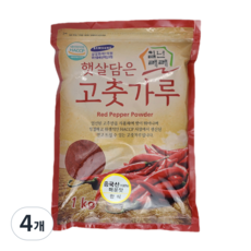 일년래래 중국산 매운맛 한식용 고춧가루, 1kg, 4개