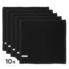 C.O.B 純棉方形鬆餅格紋廚房抹布 黑色, 10個