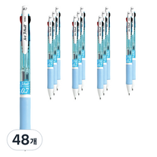자바펜 제트3볼 볼펜 0.7mm, 하늘, 48개