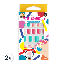 위드샨 어린이 걸즈 네일 팁, 01 솜사탕, 2개