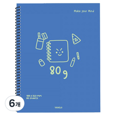 양지사 연습장 80g 무선노트, 블루, 6개