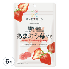 닛폰에일 JA전농젤리 아마오우 딸기 구미, 40g, 6개