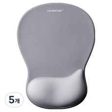 쿠슝 손목 보호 받침대 마우스 패드 DOW177, 8 애쉬 그레이, 5개
