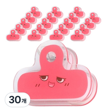 마켓감성 이모지 표정 집게 로즈레드, 3.5 x 4 cm, 1개입, 30개