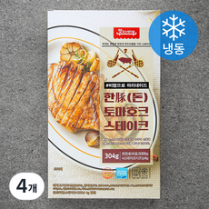 맛있는테이블 한돈 토마호크 스테이크 300g + 시즈닝 4g (냉동, 304g, 4개