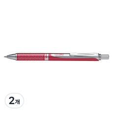 Pentel 飛龍文具 BL407B-A Energel Alloy RT, 墨水:黑色/筆身:紅色, 2個