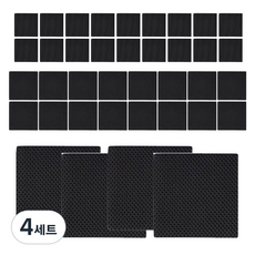가주가샵 미끄럼방지 쿠션패드 사각세트1, 블랙, 4세트