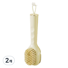 清潔劑按壓運動鞋刷, 2個, 奶油色