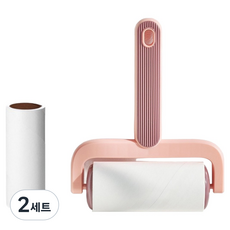 Home&Me SENSUAL 斜線切割除塵滾筒 主體+補充包套組 粉紅色, 2套