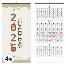 sewoose 2026年 3層壁掛式日曆, 4個, 混合顏色