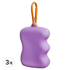 바이데 강아지 깔끔한 귀여운 풉백파우치, 퍼플클립, 3개, 1개입