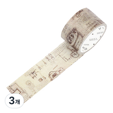 Life Point復古原稿系列紙膠帶 30mm*7m, 04發明, 3個