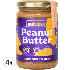 넛셰드 시나몬 앤드 레이즌 땅콩버터, 290g, 4개