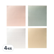 Amunal 粉彩格紋便條紙 4款組合, 混合顏色, 4套