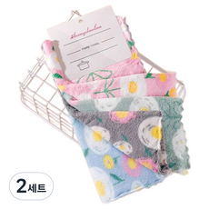 THE ZAKKA 廚房用花紋抹布 4件組 C型, 2組