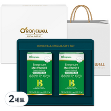 로니웰 에너지케어 맥스 비타민B 선물세트 + 쇼핑백, 2세트, 51g