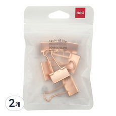 deLi 得力 玫瑰金雙夾 78201GD, 2個, 6入