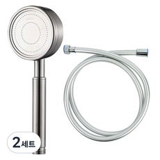 월드크린 올스텐 토네이도 샤워기 + 물때방지 PVC 샤워호스 1.5M 세트, 2세트, 실버