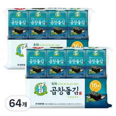지도표성경 녹차 곱창돌김, 4g, 64개