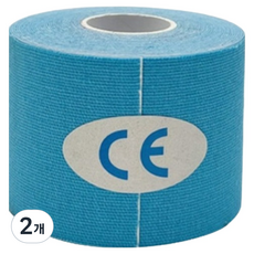 케이앤제이굿즈 편리 근육테이프 스카이 블루 5cm x 5m, 2개, 1개입