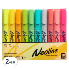 DONG-A NEOLINE 柔色亮彩螢光筆, 10色, 2套
