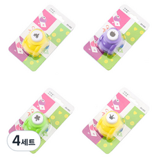 Allode 手帳裝飾造型打洞機4件組, 4套, 5號(城堡, 蘋果, 幸運草, 皇冠)