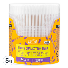 comet 美容圓頭尖頭雙頭棉花棒, 200入, 5個