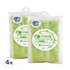 CLEAMY 去角質沐浴巾, 混色, 4個, 1入