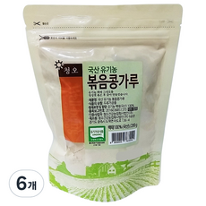 청오건강 국산 유기농 볶음 콩가루, 6개, 200g