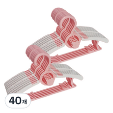 孩童可愛熊熊可伸縮衣架, 柔粉色, 40個