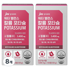 JW중외제약 워터 밸런스 칼륨 포타슘, 120정, 8개