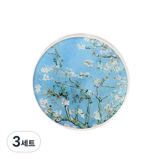 명화 콘택트 렌즈케이스 + 렌즈액 통 + 렌즈 집게 2p 세트, 꽃피는아몬드나무, 3세트
