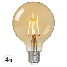 멜리빙 DS 에디슨 디밍 전구 G95 LED 4W 화이트, 전구색, 4개