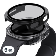 칸탐 갤럭시워치 풀커버 케이스 2p 세트, 투명, 블랙, 6세트