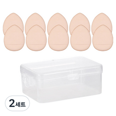 아이코어스 메이크업 미니 손가락 퍼프 10p + 보관케이스 세트, 2세트, 스킨(퍼프)