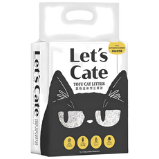 Let's Cate 凱勒 貓用混和型豆腐砂 2.5kg, 1個, 7L, 活性碳味