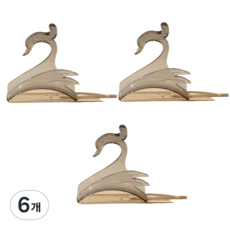 솔브리빙 고급 휴대용 벨트 스카프 가방걸이 거치대 백조, 투명 블랙, 6개