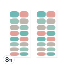 Bellancy 真實凝膠美甲貼 基本款美甲貼紙 16片, 棉花糖, 8個