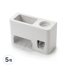 모나코올리브 무타공 올인원 치약 디스펜서 S401, 화이트, 5개