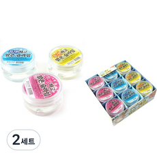 투명하고 맑은 슬라임 3종 x 6p 세트, 핑크, 노랑, 파랑, 2세트